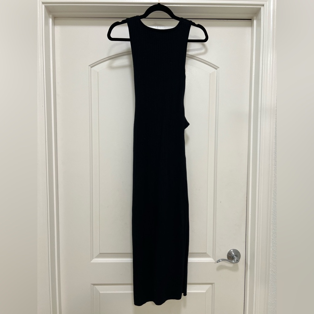 Good American Tie Waist  Ribbed Knit Sweater Dress - Picture 4 of 9